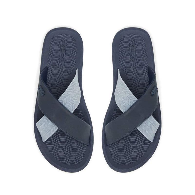 Inderpaul Men's Slide Flat Sandals - Navy Blue