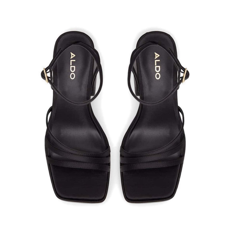 Landabriver Women's Platform Strappy Heeled Sandals - Black