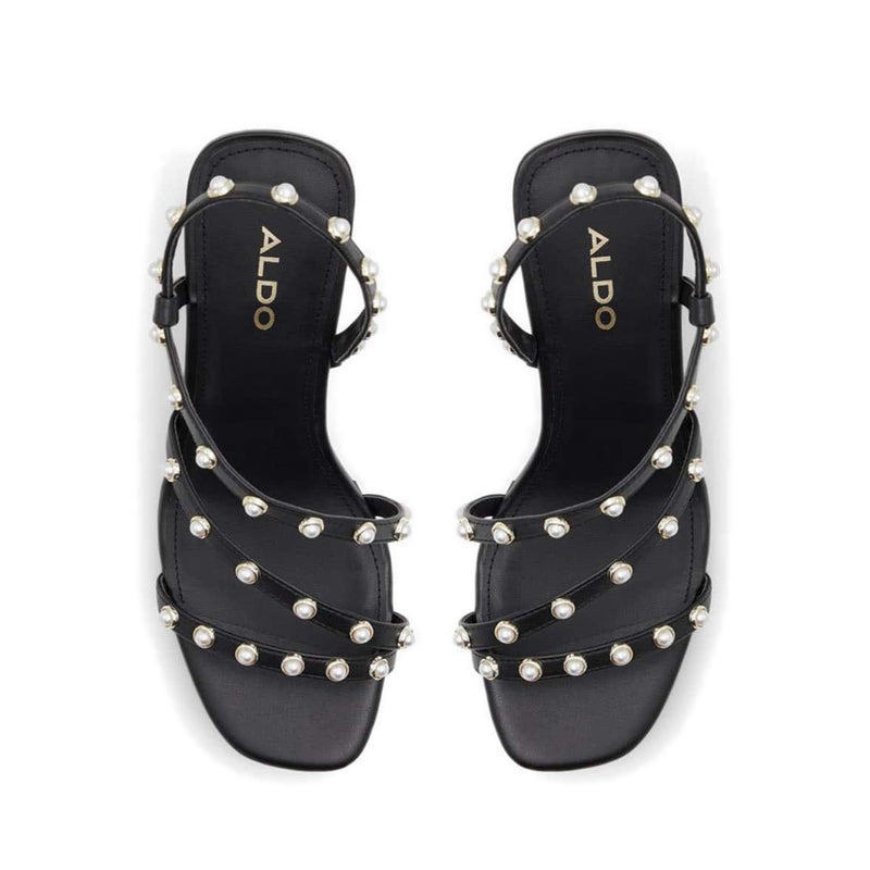 Grandede Women's Sling Back Wedge Heeled Sandals - Black