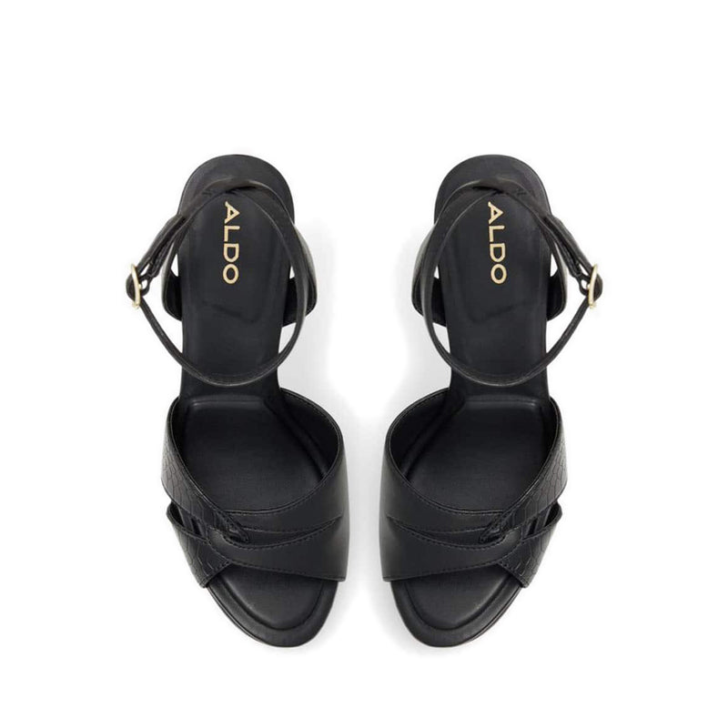 Ocoewan Women's Platform Strappy Heeled Sandals - Black
