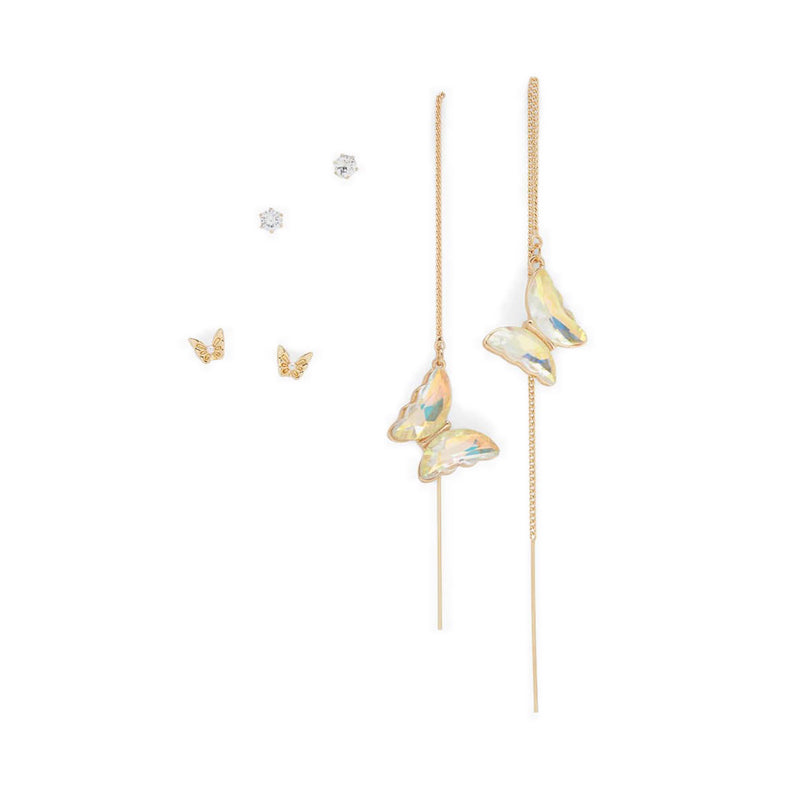 Dwili Women's Earrings - Gold-Clear Multi