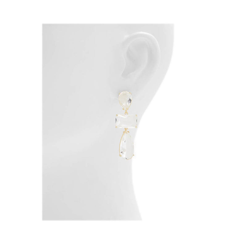 Maberley Women's Pendant Earrings - Gold-Clear Multi