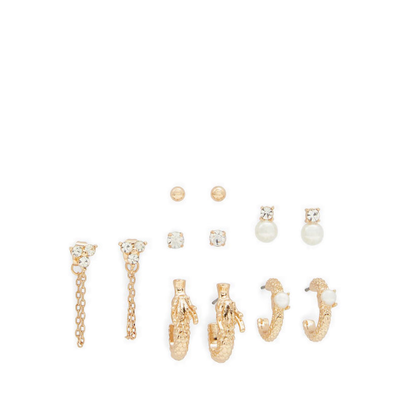 Embers Women's Earring Set - Gold-Clear Multi
