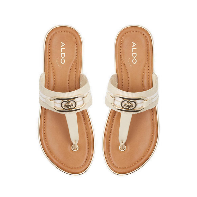 Nesien Women's T-Strap Sandals - Beige