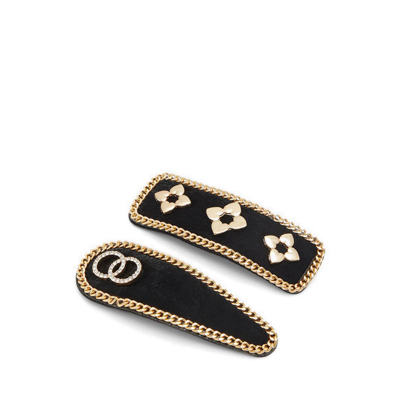 Thina Women's Hair Clip - Black/Gold Multi