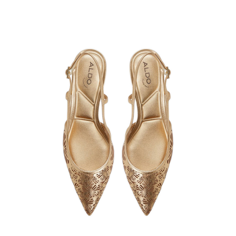 Elegant Women's Heeled Shoes - Gold