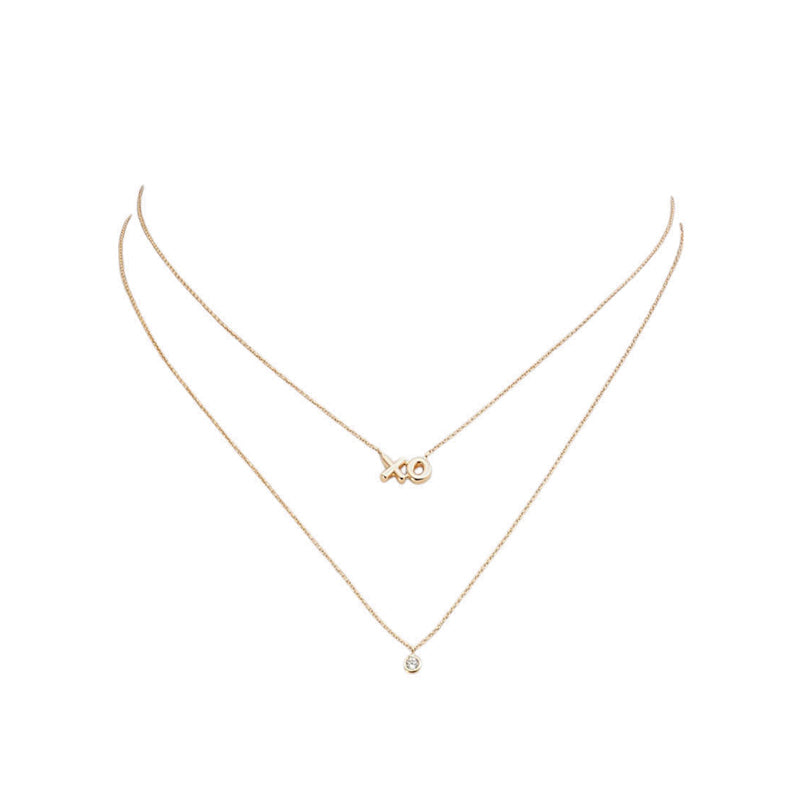 Xolove Women's Necklace - Gold/Clear Multi