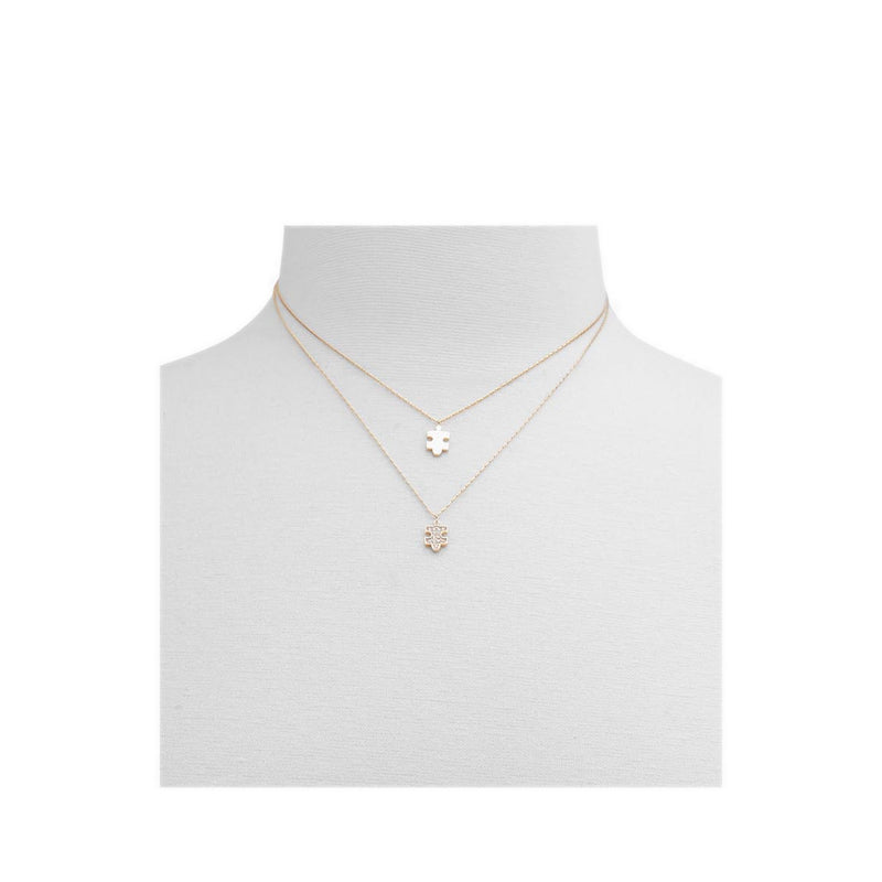 Besties Women's Necklace - Gold/Clear Multi