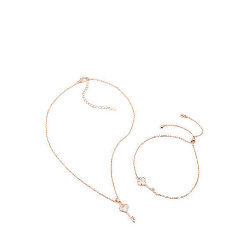 Lacle Women's Necklace - Gold/Clear Multi