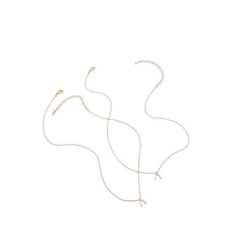 Makeawish Women's Necklace - Gold/Clear Multi