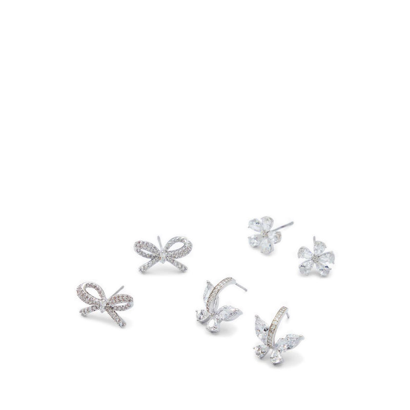 Jennaena Women's Earrings - Silver/ Clear Multi