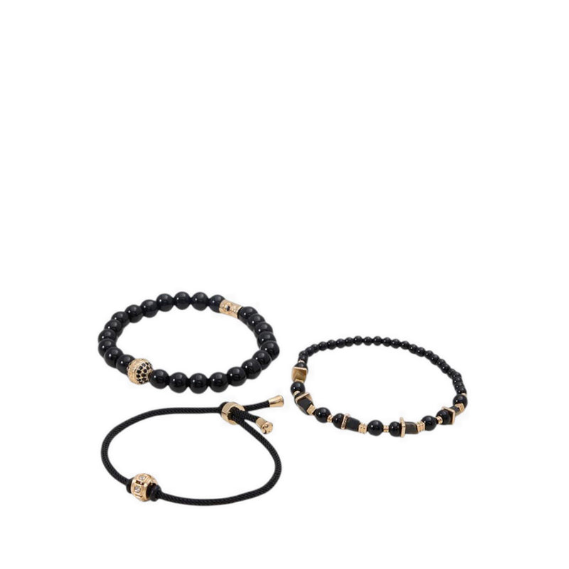Justin Men's Bracelet - Black/Gold Multi