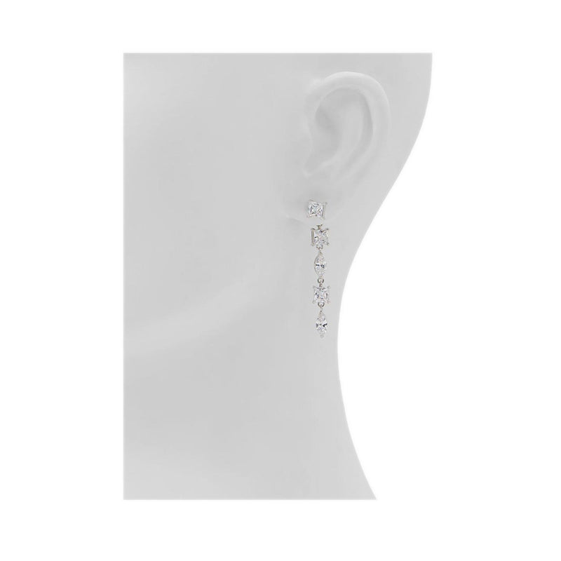 Troer Women's Earring Silver/Clear Multi