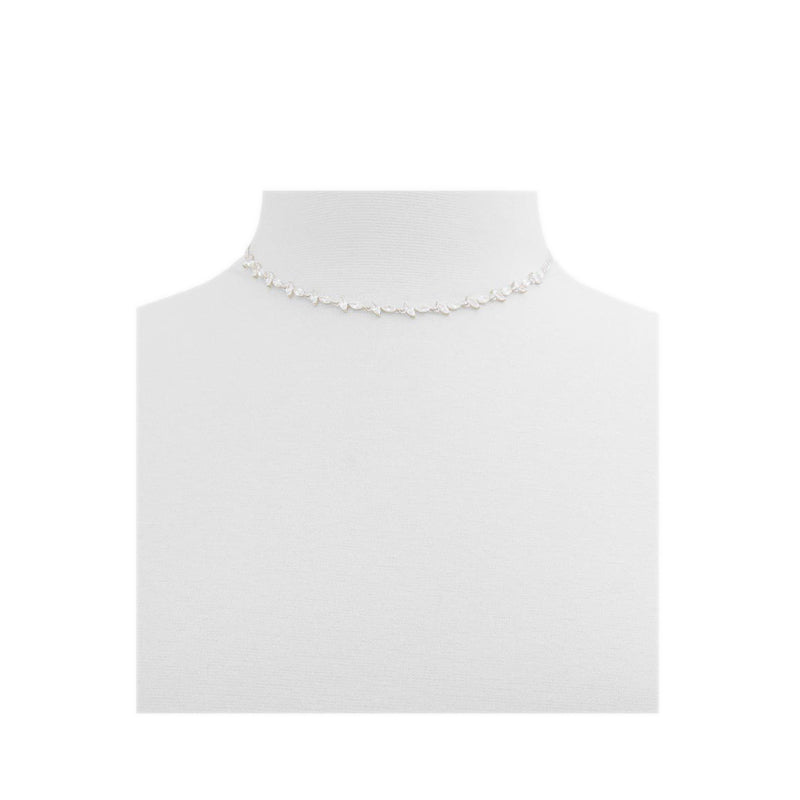 Etoari Women's Necklace Silver/Clear Multi