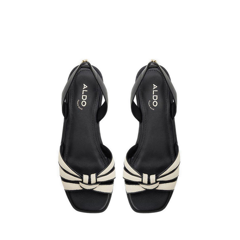 Adwiedan Women's Flat Sandals - Black/White