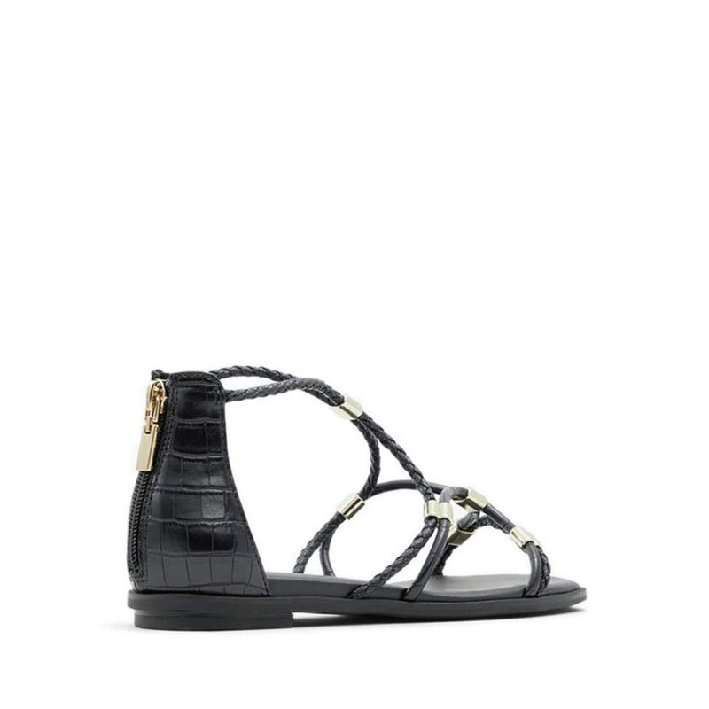 Oceriwenflex Women's Strappy Flat Sandals - Black