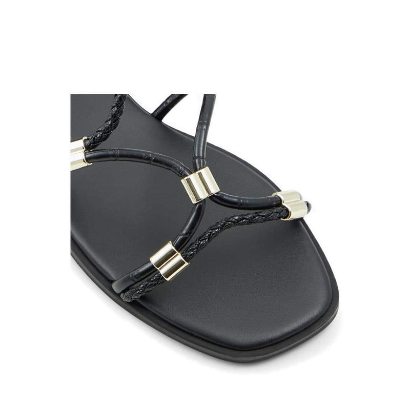 Oceriwenflex Women's Strappy Flat Sandals - Black