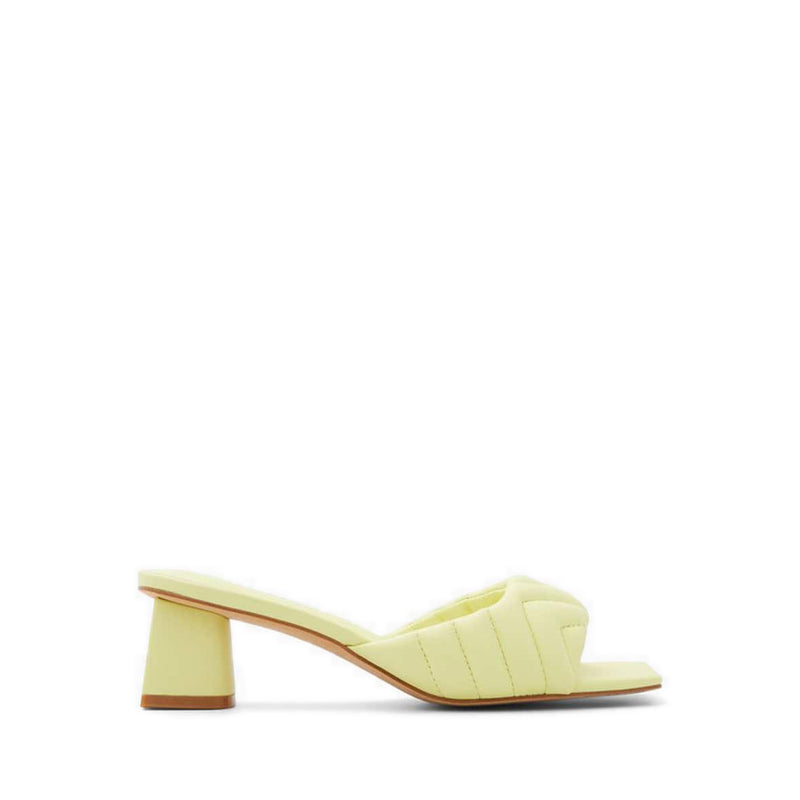 Celesta Women's Slide Heeled Sandals - Light Yellow