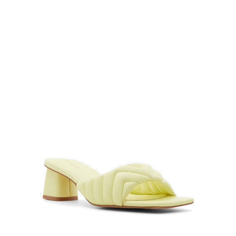 Celesta Women's Slide Heeled Sandals - Light Yellow