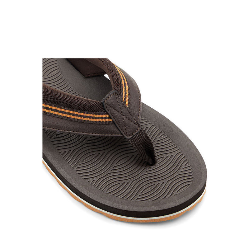 Burges Men's Thong Sandals - Dark Brown