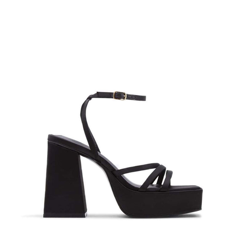 Landabriver Women's Platform Strappy Heeled Sandals - Black