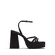 Landabriver Women's Platform Strappy Heeled Sandals - Black
