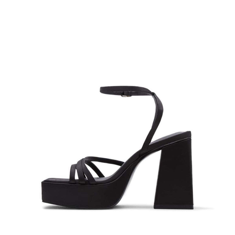 Landabriver Women's Platform Strappy Heeled Sandals - Black