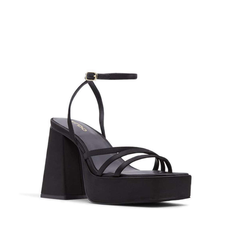 Landabriver Women's Platform Strappy Heeled Sandals - Black