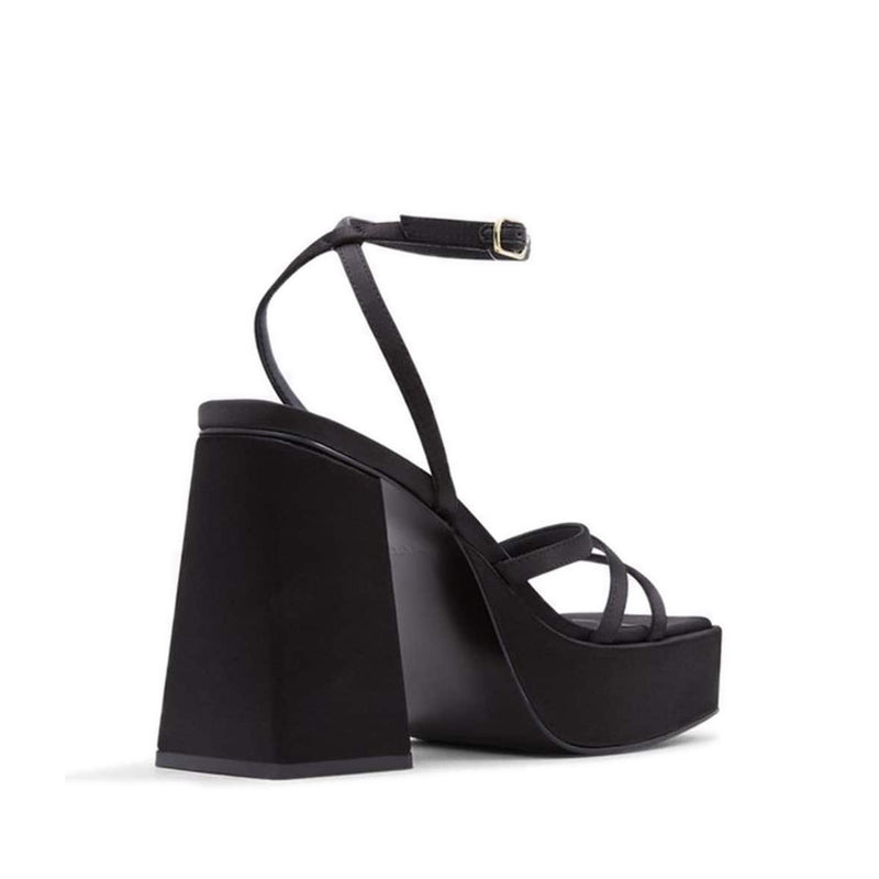 Landabriver Women's Platform Strappy Heeled Sandals - Black
