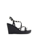 Grandede Women's Sling Back Wedge Heeled Sandals - Black