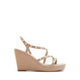 Grandede Women's Sling Back Wedge Heeled Sandals - Bone