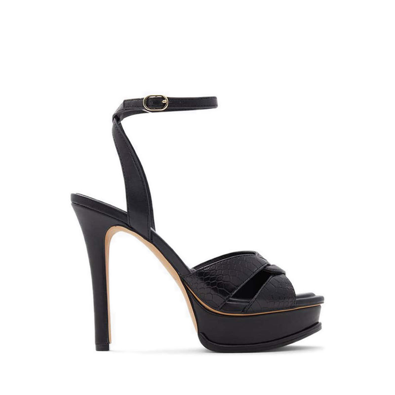 Ocoewan Women's Platform Strappy Heeled Sandals - Black