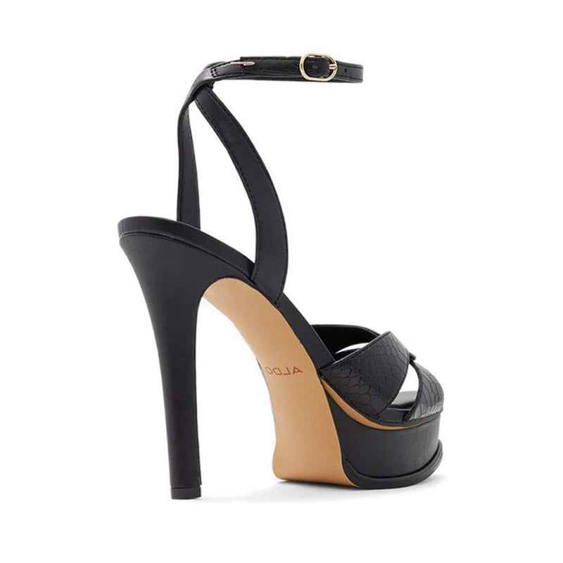 Ocoewan Women's Platform Strappy Heeled Sandals - Black