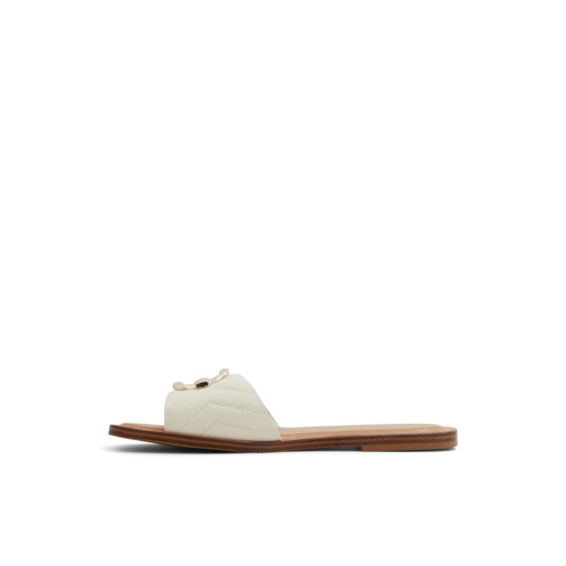 Qelajar Women's Flat Sandals - White
