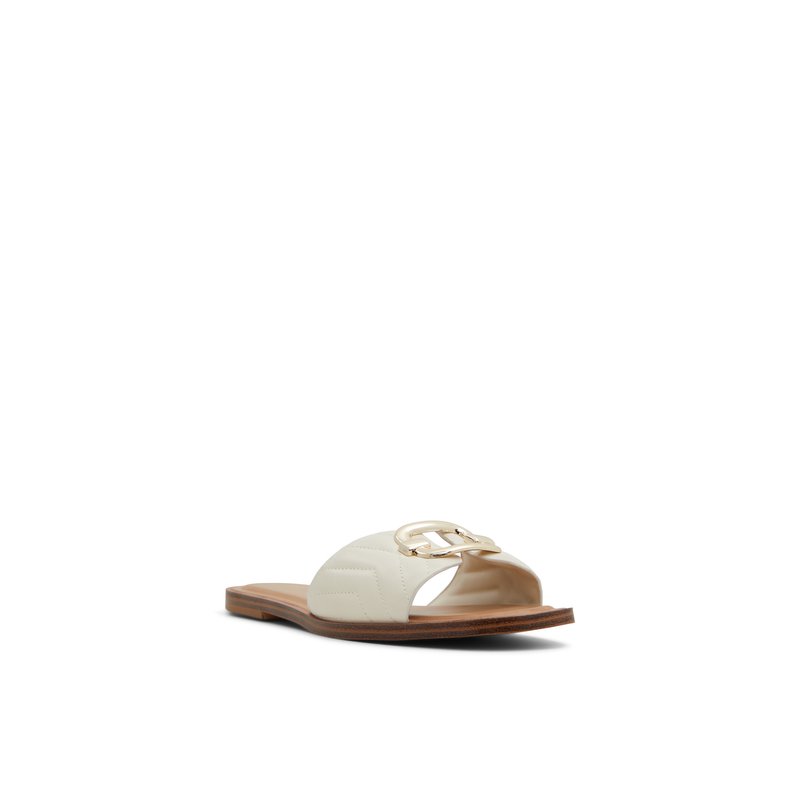 Qelajar Women's Flat Sandals - White