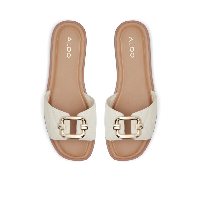 Qelajar Women's Flat Sandals - White