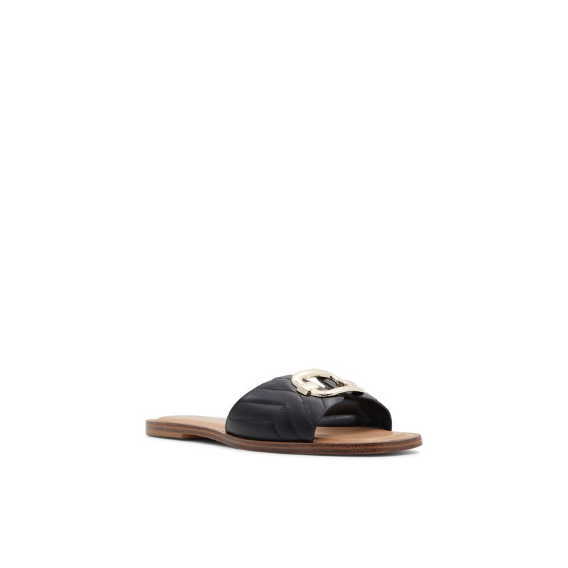 Qelajar Women's Flat Sandals - Black