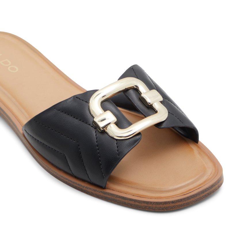 Qelajar Women's Flat Sandals - Black