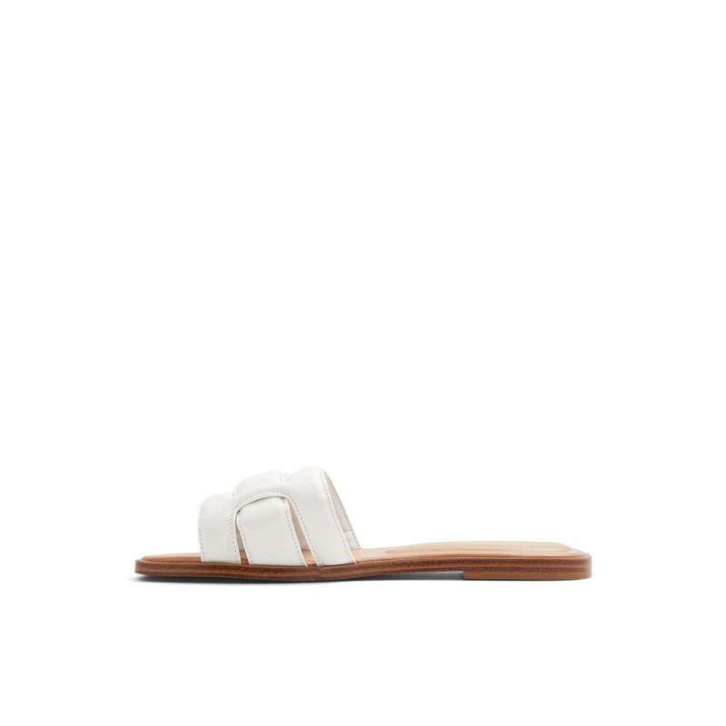 Elenaa Women's Flat Sandals - White