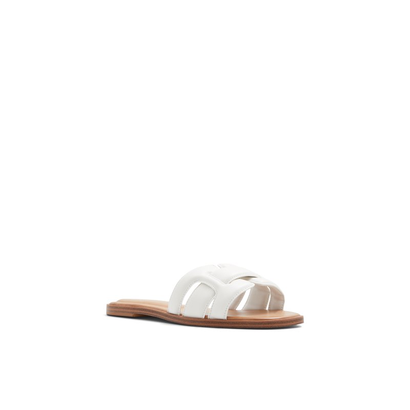 Elenaa Women's Flat Sandals - White