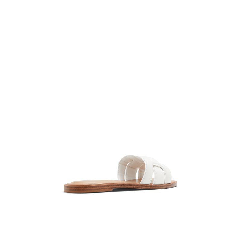 Elenaa Women's Flat Sandals - White