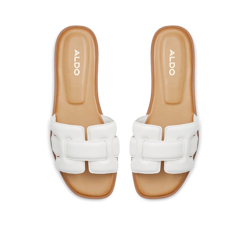 Elenaa Women's Flat Sandals - White
