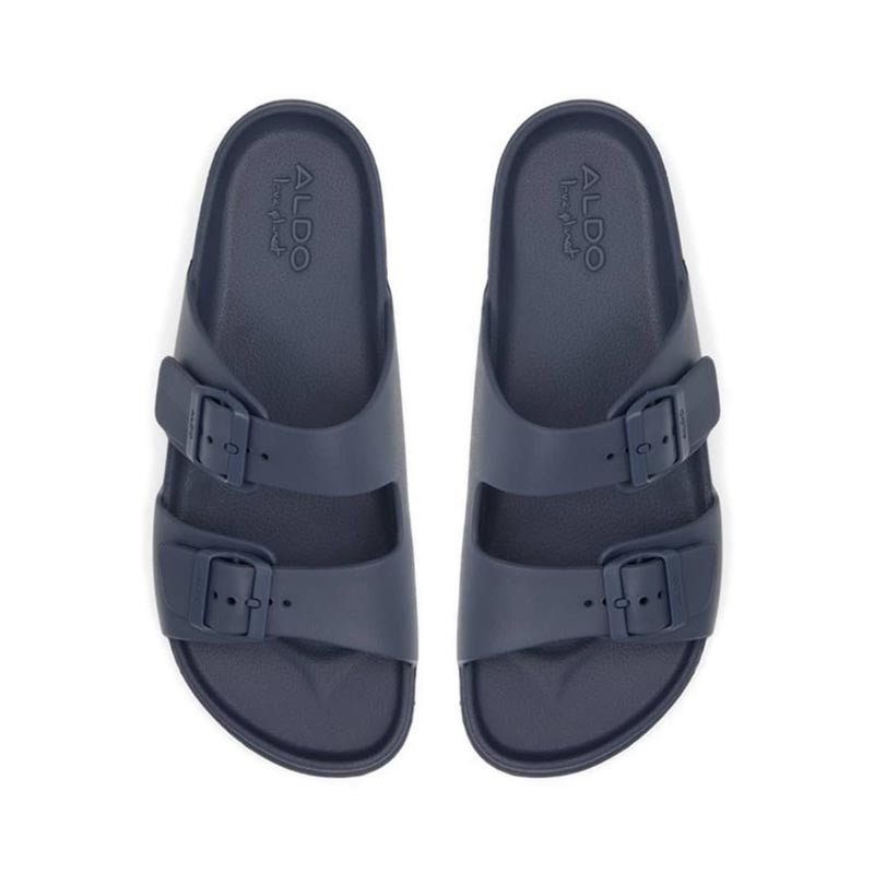 Hideo Men's Flat Sandals- Open Navy