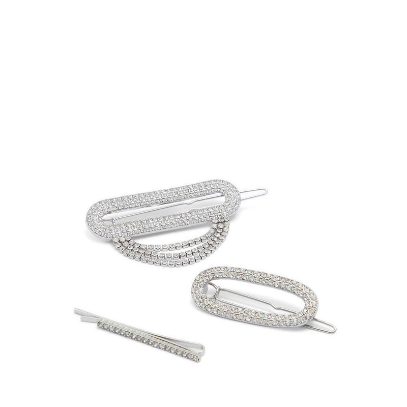 Leederville Women's Hair Barrette - Silver/Clear Multi