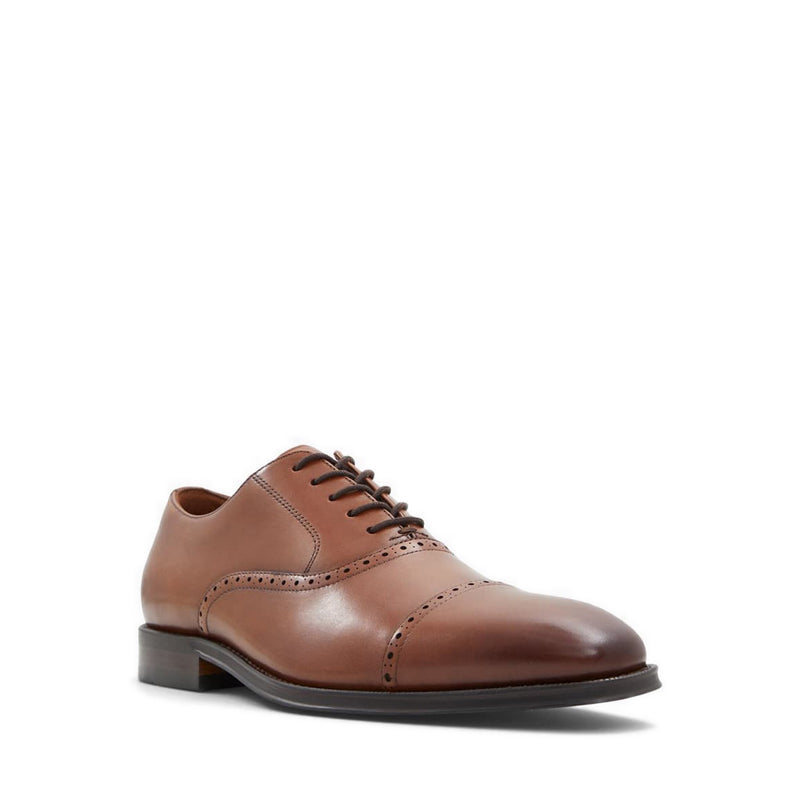 Cunningham Men's Brogue Lace-Up Dress Shoe - Cognac