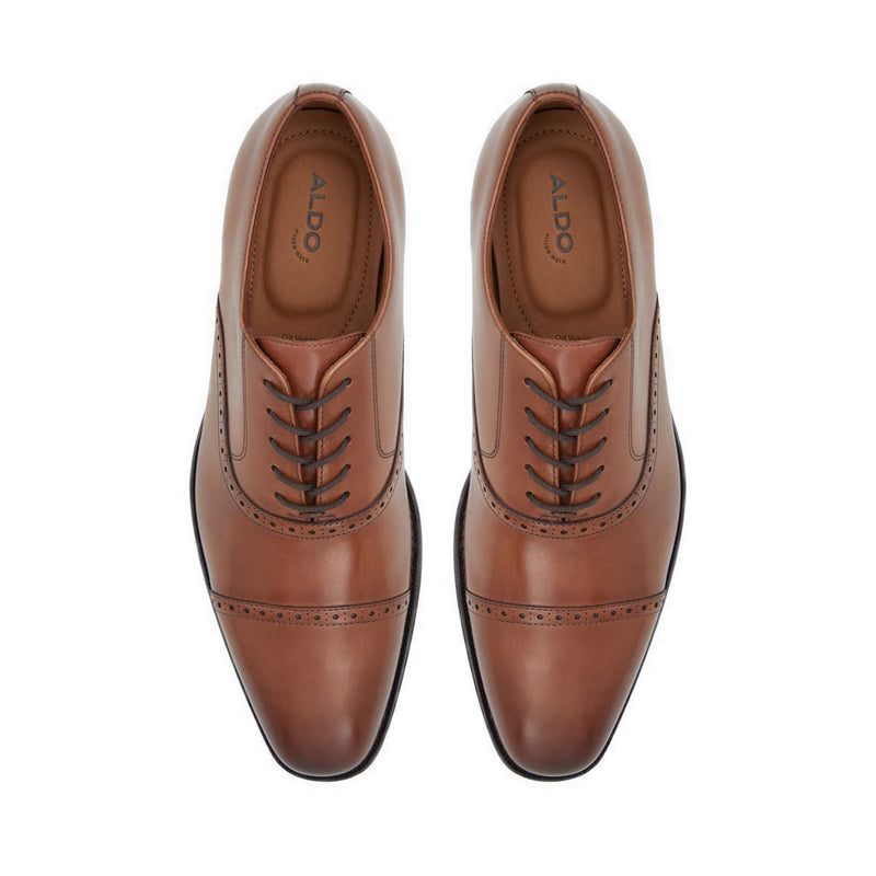 Cunningham Men's Brogue Lace-Up Dress Shoe - Cognac