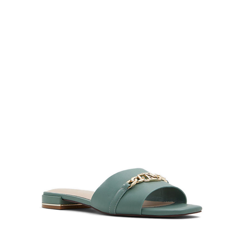 Emina Women's Flat Slide Sandals - Light Green