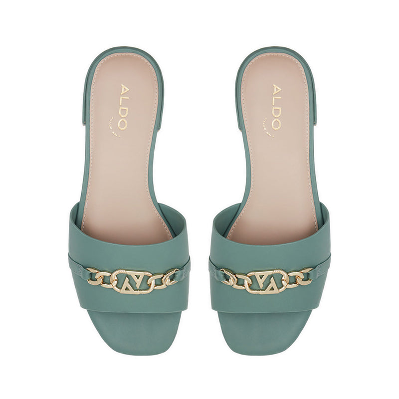Emina Women's Flat Slide Sandals - Light Green