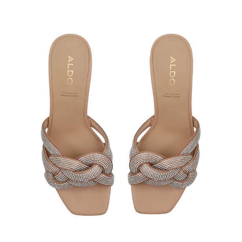 Grandly Women's Slide Heeled Sandals - Bone