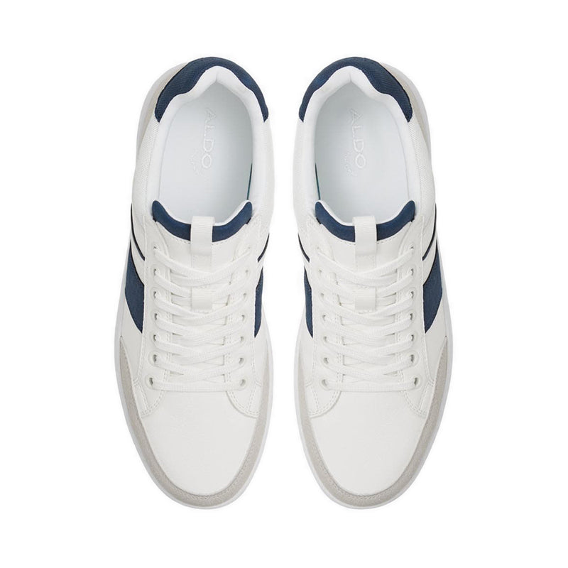 Elio Men's Low Top Sneakers - White-Navy